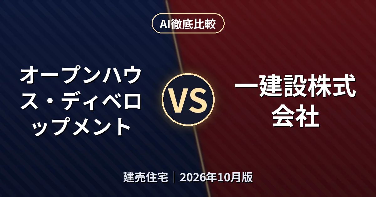 オープンハウス・ディベロップメント vs 一建設株式会社|建売住宅AI徹底比較
